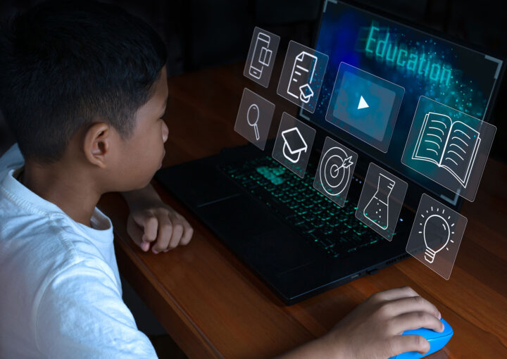 Student using Syncology’s advanced EdTech platform with interactive learning tools, showcasing the unique ERP and LMS features that set Syncology apart in modern education.