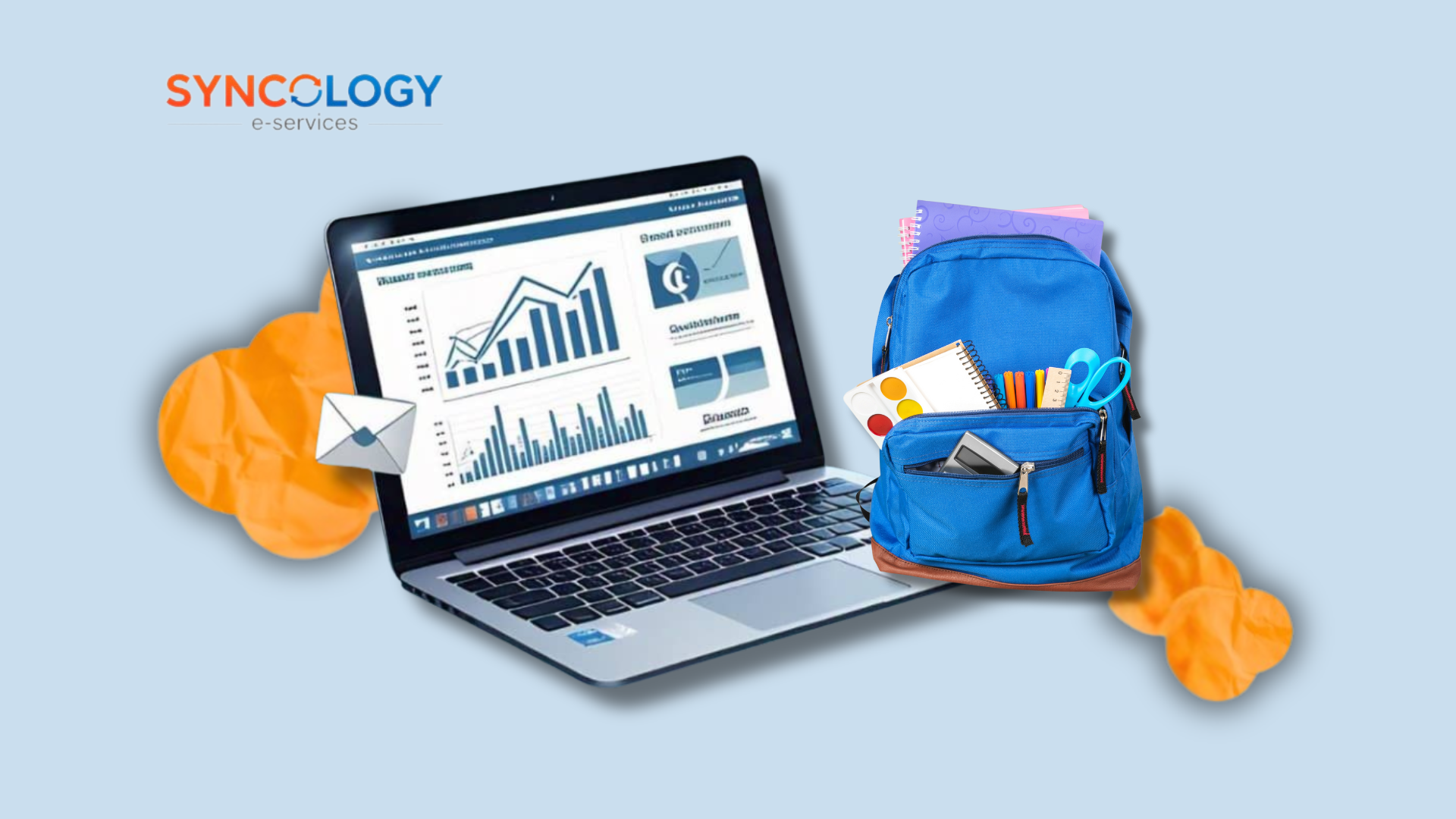 EduSync School Management System dashboard on laptop – modern cloud-based software by Syncology