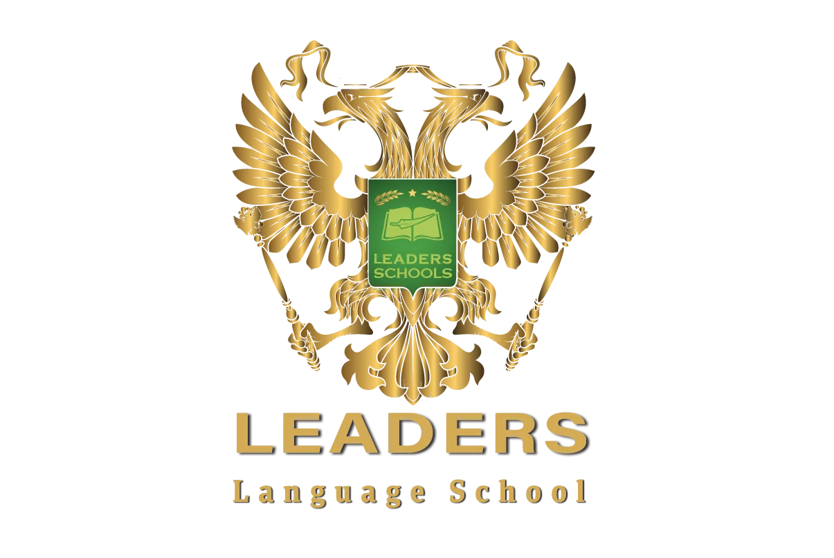Leaders Language School official gold crest logo partnered with Syncology EdTech solutions, representing advanced school management, ERP systems, and premium education in Egypt.