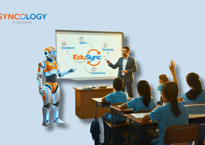 فصل دراسي تفاعلي يستخدم EduSync كأحد أنظمة إدارة التعلم بالذكاء الاصطناعي لتصحيح الاختبارات وإدارة المحتوى بسرعة وذكاء.