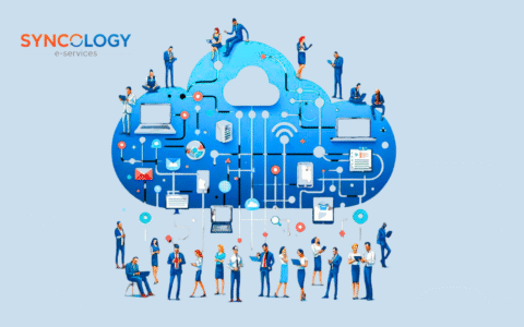البنية التحتية الذكية التي تدعم التكنولوجيا التعليمية وأنظمة المدارس السحابية – محترفون متصلون عبر الأجهزة الرقمية وشبكات البيانات.