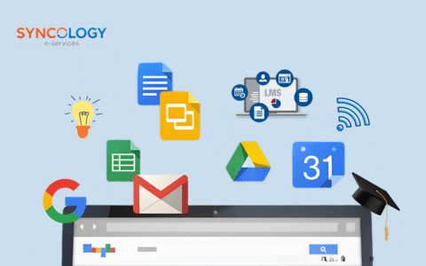 Illustration of Google tools and LMS platform icons representing Google Classroom or LMS comparison for schools