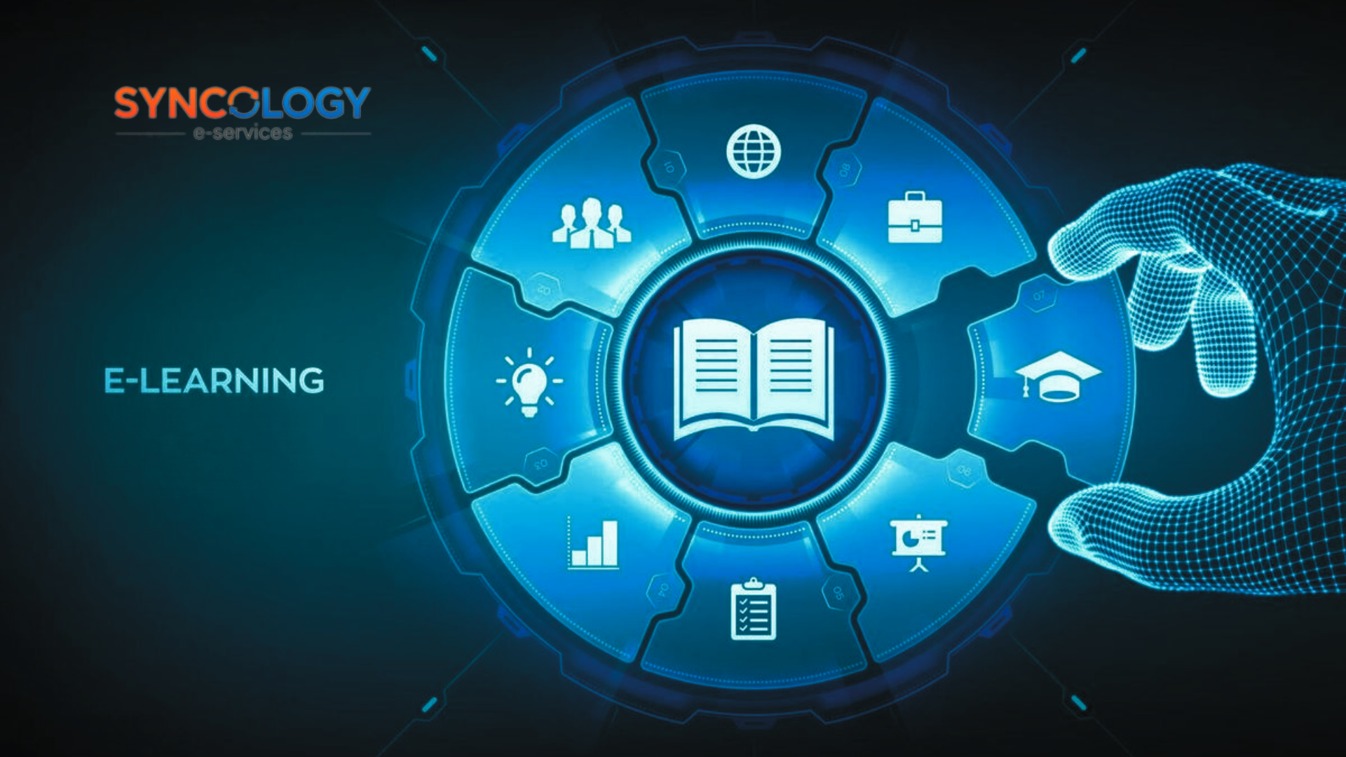 Illustration of a digital platform showing course enrollment, tracking, and management—the core of a Learning Management System.