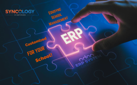 Education ERP implementation visual showing customized ERP solution for school management and centralized operations