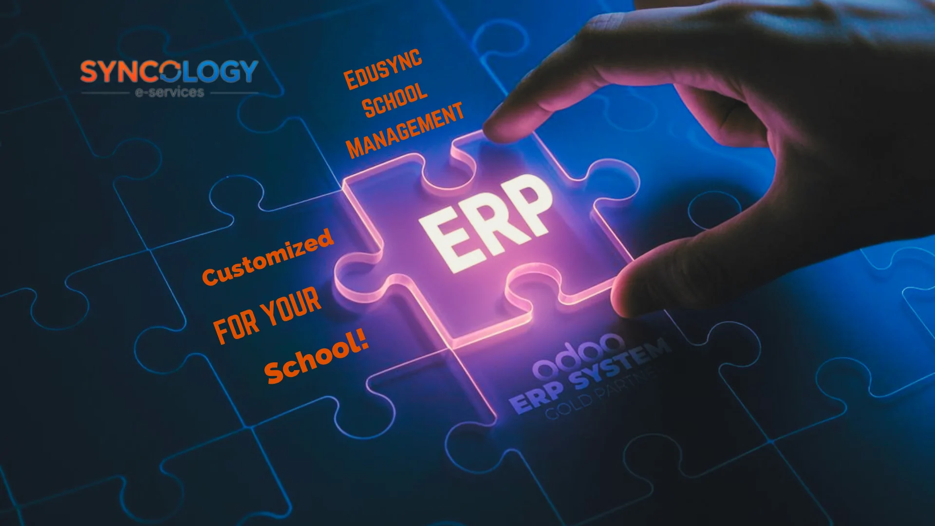 Education ERP implementation visual showing customized ERP solution for school management and centralized operations