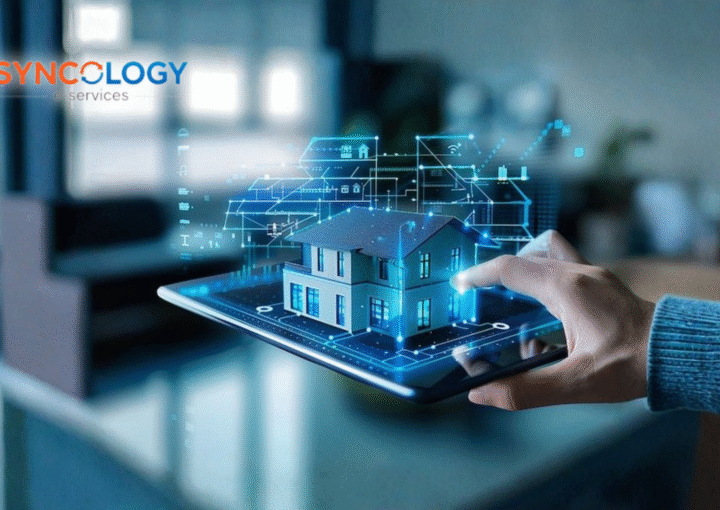 رسم توضيحي لشبكة رقمية معقدة ومترابطة، يمثل الهيكل الآمن والقوي لـ البنية التحتية الذكية في المدارس.